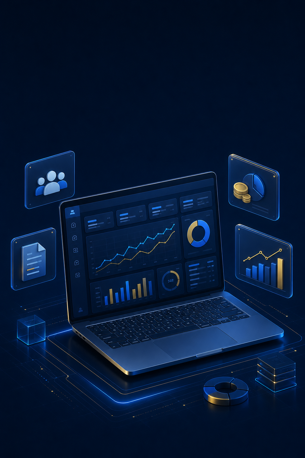 Panel operativo DINAMO ERP en un computador